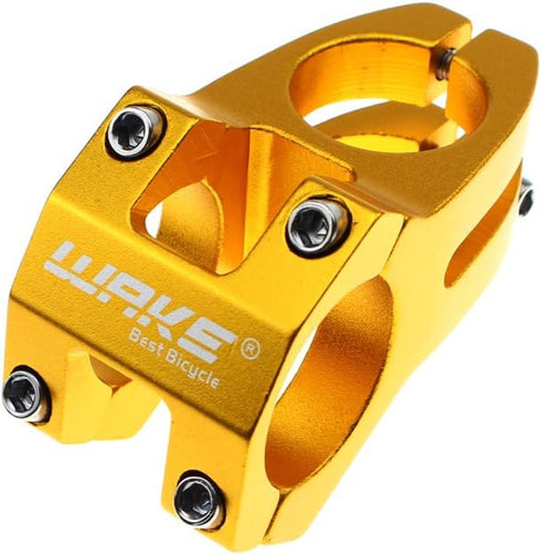 Wake 31.8 Stem 45mm, Short Handlebar Stem for Most Bicycles, Road Bike, MTB, BMX, Fixie Gear (Aluminum Alloy, Black