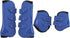 Horse Sport Boots Set of 4, PU Shell Front and Hind Tendon Fetlock Brace Guard Boots for Riding