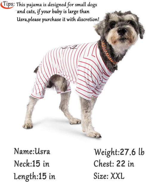 2-Pack Cotton Dog Pajamas - Lightweight Dog Onesies for Small Medium Dogs and Cats, I Love My Mommy/Daddy Printed Pet