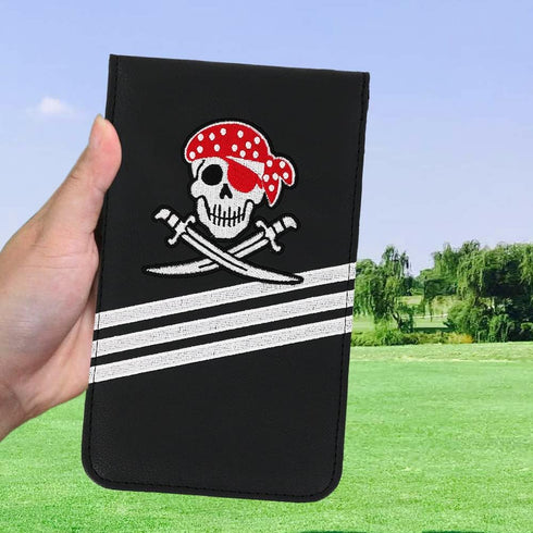 Golf Leather Scorecard Holder Cover with American Flag Golf Ball Marker, Free Pencil, 4.33 × 7.48 inches