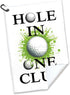 Hole in One Club Printed Golf Towel, Polyester and Cotton Blend, Funny Golf Accessories for Men and Women