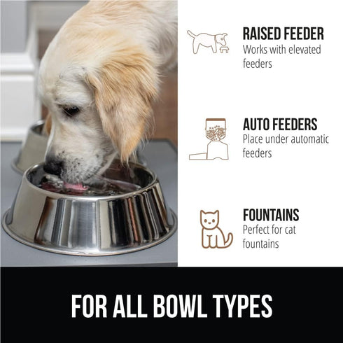 Gorilla Grip 100% Waterproof BPA Free Silicone Pet Feeding Mat, 16x10, Gray, Protects Floors, Dog Cat Food Mats