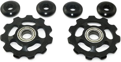 Pro Bamboo Kitchen 2pcs Variable Speed Guide Wheel, 11T Aluminum Sealed Bearing for Bicycle Rear Derailleur