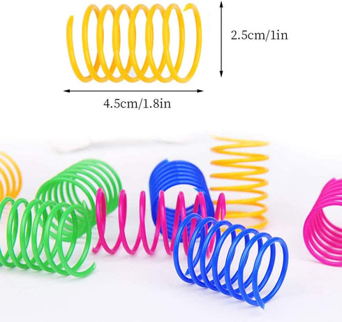ISMARTEN Cat Spring Toy (60 Pack), Plastic Coil Spiral Springs for Kittens, Swatting, Biting, Hunting Play