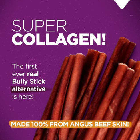 Natural Farm Odor-Free Super Collagen Dog Chews (6-Inch, 20-Pack) 100% Natural Angus Hide Collagen Treats