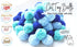 Furry Cat Toys Ball with Rattle Bell and Catnip for Cats - Easter Gift (Blue with Bell)