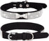 Haoyueer Rhinestone Dog Collar | Cute Dazzling Soft Suede Leather Collar for Dogs and Cats (S, Black-2)