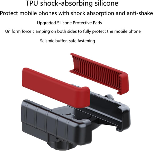 Golf Cart Phone Mount Holder, Compatible with iPhone/Galaxy/Google Pixel, EZGO/Club Car/Yamaha, Black-Red
