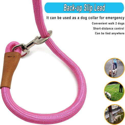 6 Foot Heavy Duty Dog Tie Out Rope Leash, Climbing Nylon Basic Leash for Indoor and Outdoor