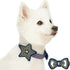 Blueberry Pet Adjustable Dog Collar with Metal Buckle and 2 Detachable Bowtie, Blue Asymmetric Stripe
