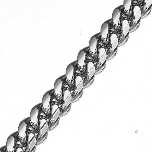 Heavy Duty Stainless Steel Dog Chain Leash, 3FT/4FT/5FT Cuban Link Metal Leashes, Genuine Leather Handle, Silver