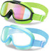 Vvinca 2pc Kids-Goggles, Wide View Anti Fog UV Shattered Lens Swim Goggles for Toddlers 3-14