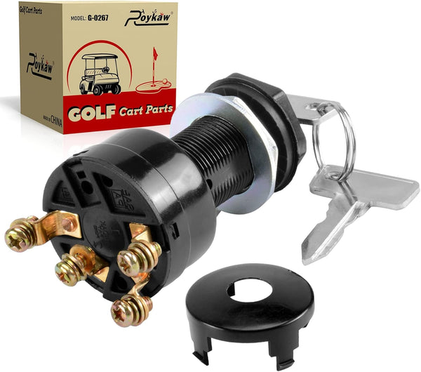 Roykaw Golf Cart Ignition Switch and Key for Club Car DS 1996-Up Models, Replaces OEM # 101826301
