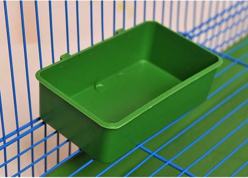 Bird Seed Food Feeding Cups - Plastic Hanging Bowl for Poultry Parrot Pigeon Parakeet Budgie Cage (4.72 Inch)