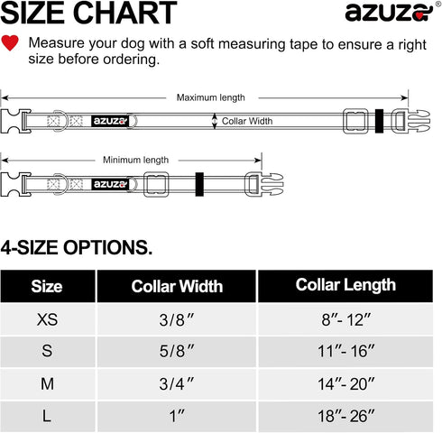 azuza 3 Pack Fruit Design Dog Collars, Comfortable Adjustable Nylon for Large Dogs, L (18-26inch), Strawberry, Lemon,