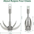 Grappling Hook Folding Survival Claw, Multifunctional Stainless Steel Hook for Camping