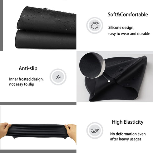 Uttpll Waterproof Silicone Swim Cap, Comfortable Bathing Cap for Women and Men