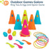 Set 3+ B. toys Outdoor Games Galore Combo Ring Toss & Egg-and-Spoon Game for Backyard Fun, Party Activities & Family