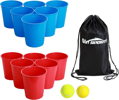Giant Yard Pong Bucket Game, Throwing Toss Set for Beach, Pool, Family, BBQ, Indoor Outdoor Fun