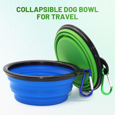 Dog Bowl Pet Collapsible Bowls, 2 Pack for Cats Dogs, Portable Pet Feeding Watering Dish with 2 Carabiners (Small,