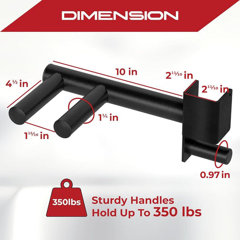 Yes4All 350 LBS Capacity Dip Bars for 2x2 with 1" SIDE Hole Power Cage, Squat Rack Attachments for Dips, Pull Up,