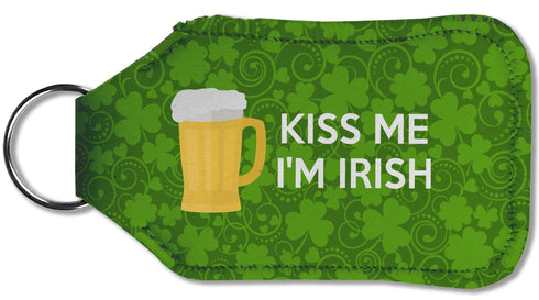 Kiss Me I'm Irish Hand Sanitizer & Keychain Holder - Small