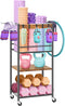 Home Gym Storage Rack - Heavy Duty Yoga Mat Holder with Hooks & Wheels for Dumbbells and Fitness Equipment
