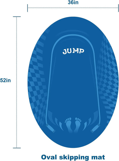 52'' 36'' 5mm Jump Rope Mat Outdoor Indoor, Oval x Non-slip Fitness Exercise Mat, Shock Absorption Extra Thick Design