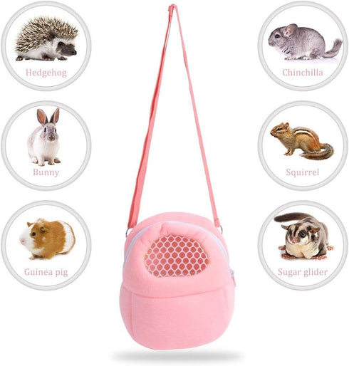 1 PCS Portable White Mesh African Hedgehog Hamster Carrier Bag | Breathable Pet Dog Handbag, Puppy Cat Travel (M)