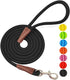 MayPaw Dog Leash, 4 FT/6 FT/8 FT/10 FT Classic Solid Colors, Strong Nylon Rope with Heavy Duty Silver Clasp - Black