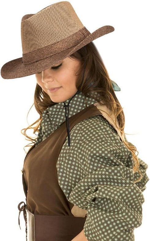 Wide Brim Straw Panama Hat, Fedora Beach Sun Hat UPF50+ Unisex Fishing Hats
