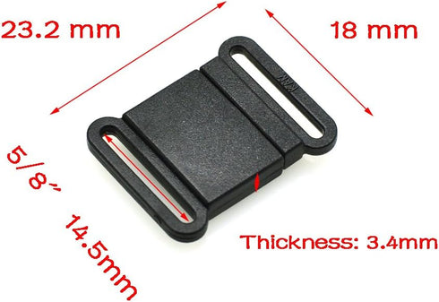 20pcs/Pack Plastic Safety Breakaway Belt Buckles for Pet Collar Webbing, 15mm Size