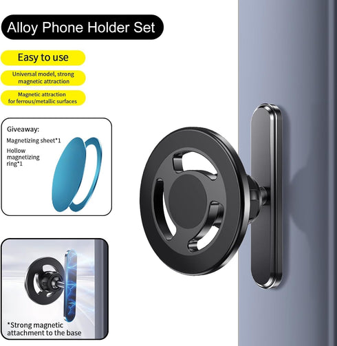 Bainianhhg Magnetic Golf Cart Phone Holder, Alloy Phone Mount, Compatible with MagSafe iPhones Series and All