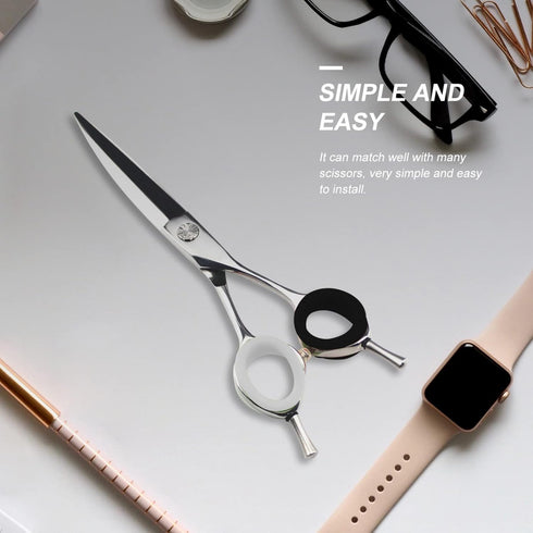 POPETPOP 6Pcs Silicone Finger Rings for Grooming Scissors, Barber Hair Shears Finger Protector Rings (Black)