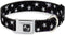 Buckle-Down Dog Collar Glowing Stars in Space Black Purple White 1.5 Inch Wide, 16 to 23 Inches, Multicolor,