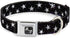 Buckle-Down Dog Collar Glowing Stars in Space Black Purple White 1.5 Inch Wide, 16 to 23 Inches, Multicolor,