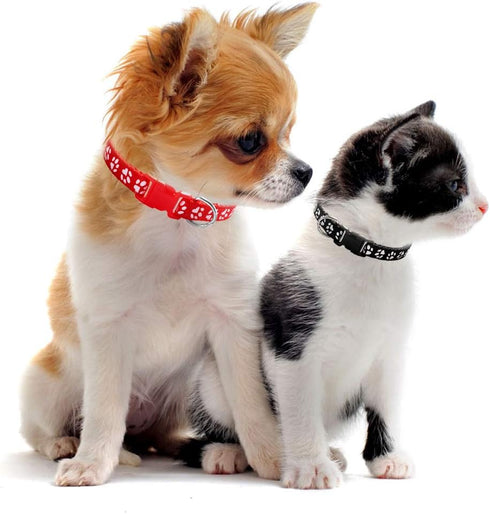 Puppy ID Collars Identification Whelping Soft Nylon Adjustable Breakaway Safety Litter Collars for Newborn Pets, 14 pcs