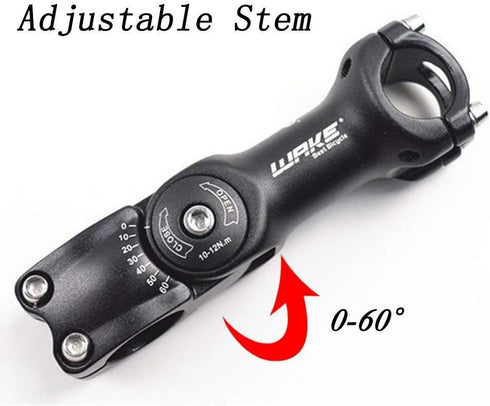 MTB Stem 25.4 90mm 110mm Adjustable 0-60 Degree Short Handlebar Stem for Most Bicycle, Road Bike, MTB, BMX (Aluminum
