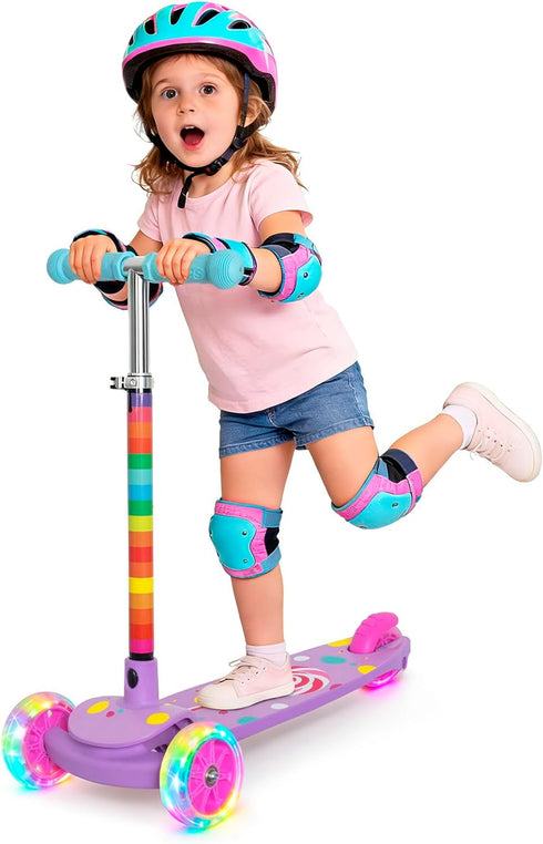 Nattork 3-Wheel Toddler Kick Scooter for Kids Girls Boys Adjustable Height Scooter