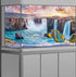 Natural Landscape Waterfall Aquarium Background 48X24IN, Art Natural Theme Fish Tank Background with 8 EVA Double-Sided