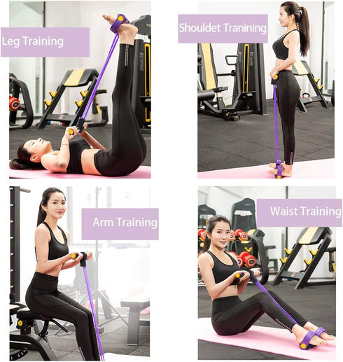 Multifunction Tension Rope, 6-Tube Elastic Yoga Pedal Puller Resistance Band for Fitness Training