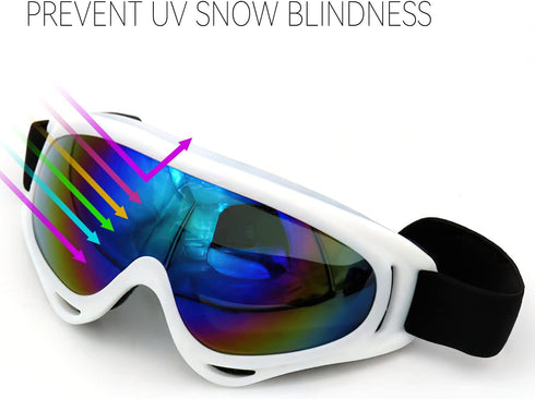 KUDES Ski Goggles - UV Protection Snowboard Sunglasses, Cycling Motorcycle Snow Sports Gear for Kids, Youth, Adult