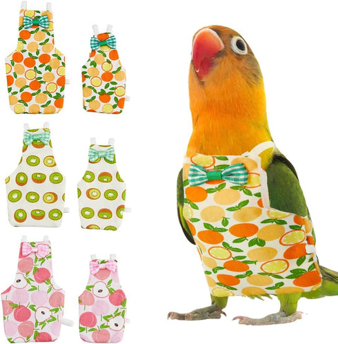 SUPERFINDINGS 6Pcs 6 Styles Bird Flight Suits Diapers Reusable Parrot Nappy with