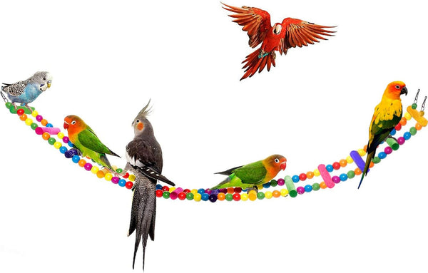 SunGrow Bird Ladder Bridge, 31x4 Inches, Raw Wood and Edible Dye, Suitable for Small to Medium Birds