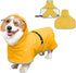 Dog Raincoat with Hood for Medium Dog - Luccalily Waterproof Jacket with Reflective Strip, Adjustable Belly Strap