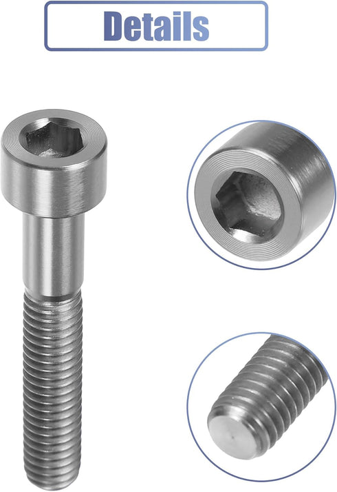 uxcell Titanium Tone Universal M6x35 Bike Stem Bolt, Bicycle Headset Stem Bolt Accessory