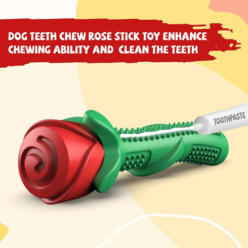 ucho Dog Toys for Aggressive Chewers, Rose Dog Toy for Small Medium Dogs, Interactive Chew Toys for Training