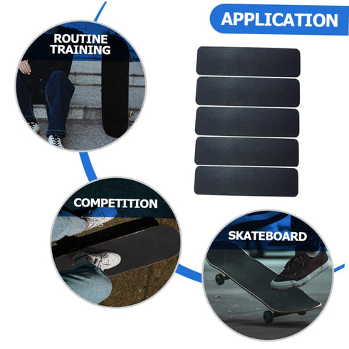 5pcs Toddmomy Non Slip Grip Tape Sheets for Skateboards and Fingerboards Easy to Apply Adhesive Backing