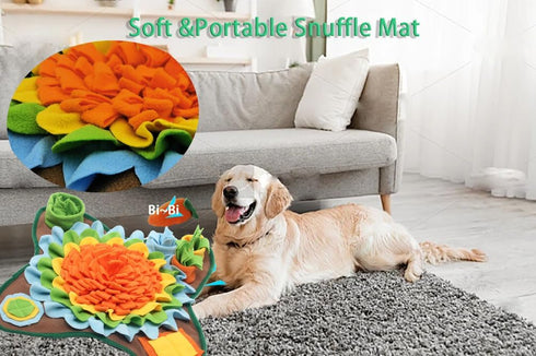 Dogs Snuffle Mat: Interactive Puzzle Toy for Cats and Dogs, Encourages Foraging Skills, Training, and Stress Release