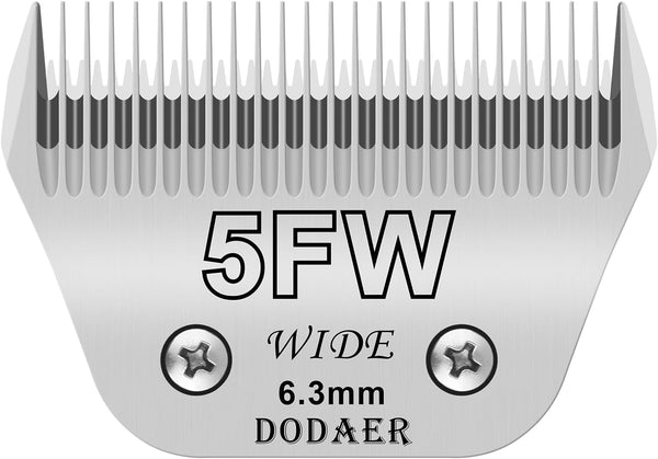 5FW Detachable Dog Grooming Wide Blades, Compatible with Andis, Oster A5, Wahl KM10 Series Clippers, Cut Length 1/4"